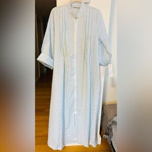 Miss Elaine Soft Blue Textured PJ Robe medium